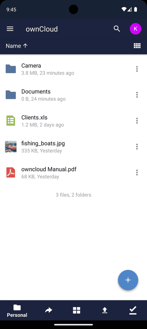 ownCloud screenshot