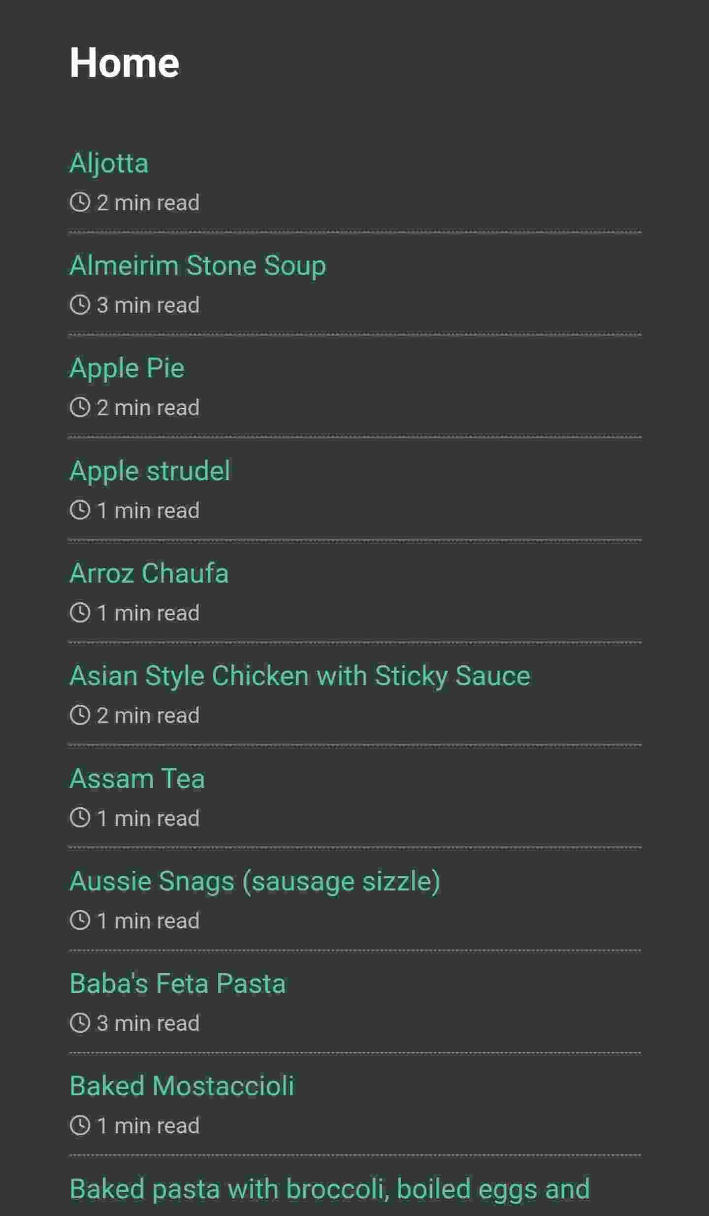 Offline Cook Book screenshot