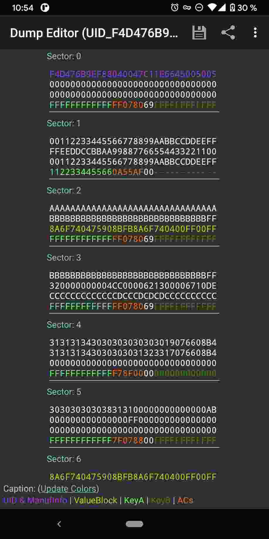 MIFARE Classic Tool screenshot