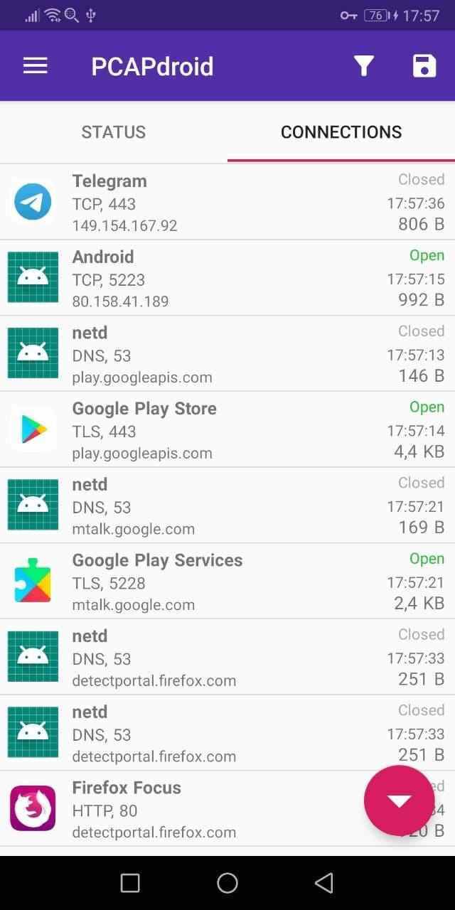 PCAPdroid screenshot