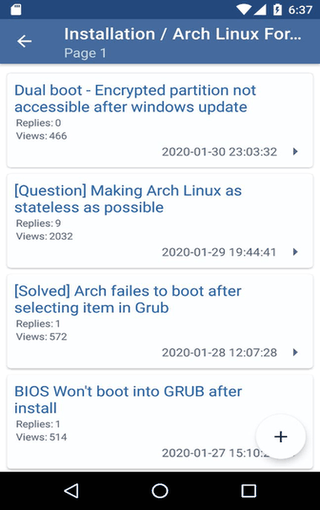 Archlinux Forums screenshot