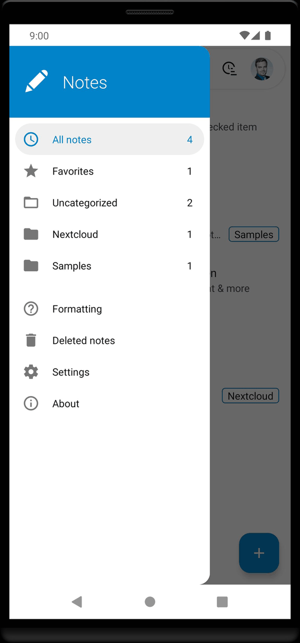Nextcloud Notes screenshot