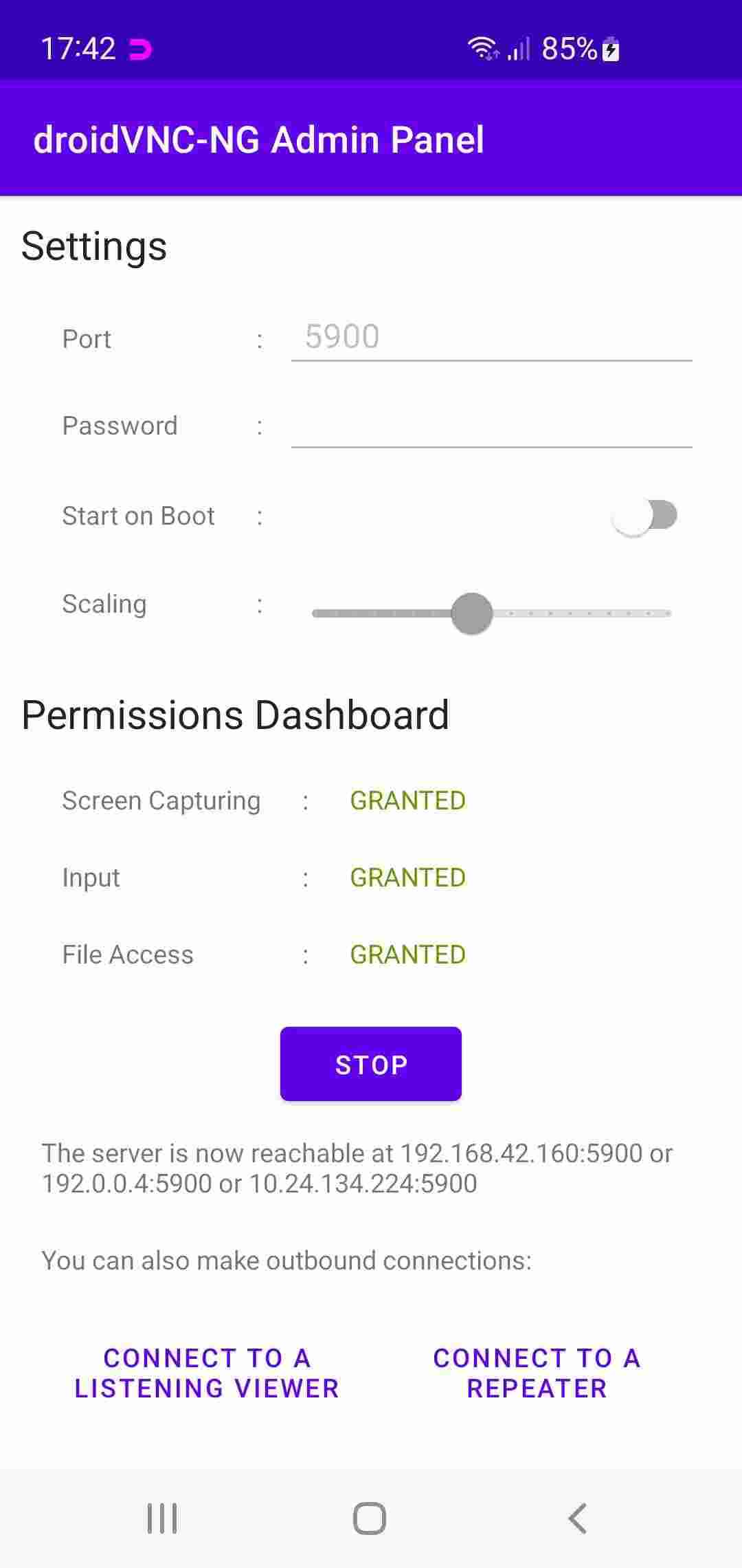 droidVNC-NG screenshot