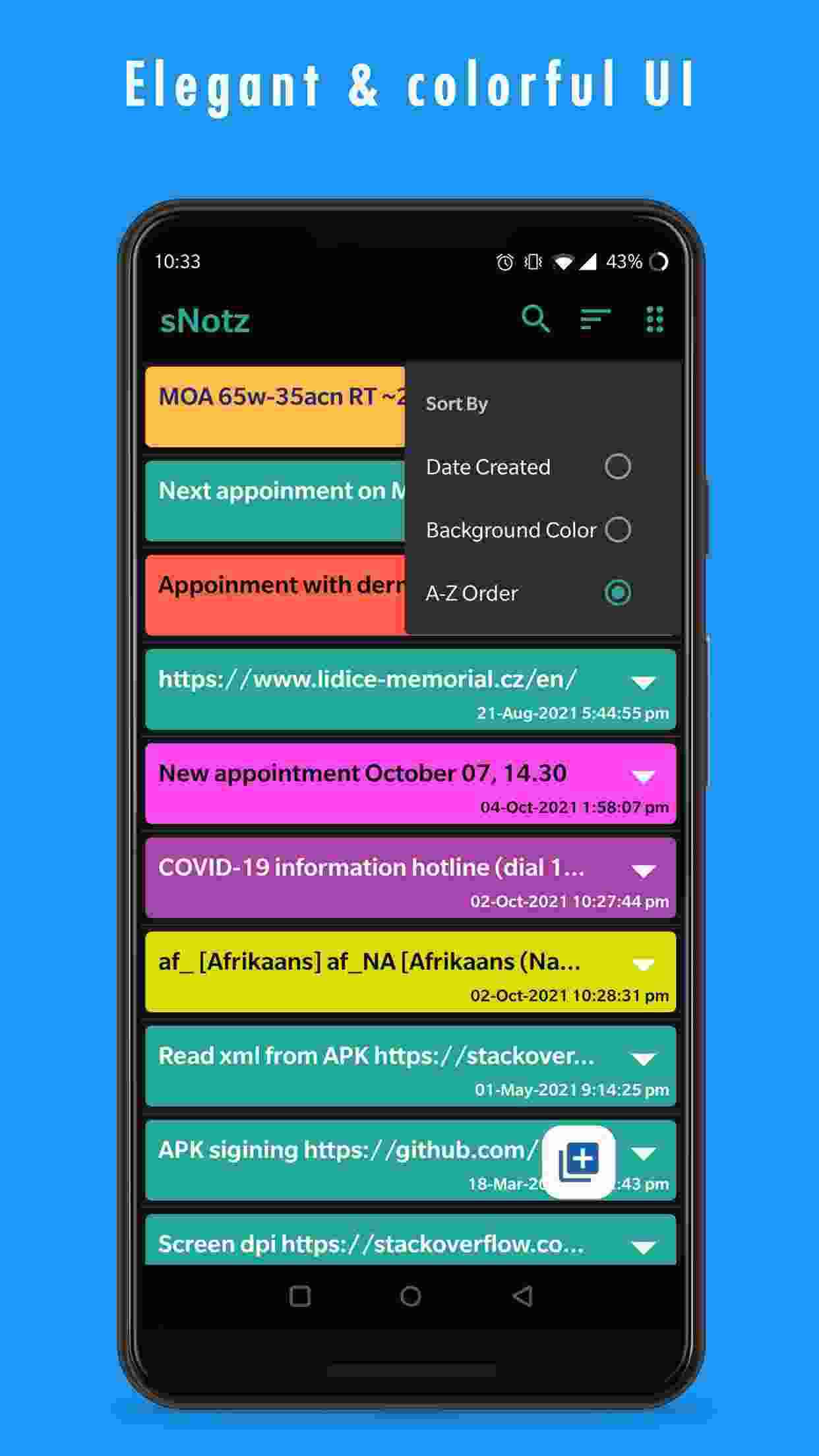 sNotz screenshot