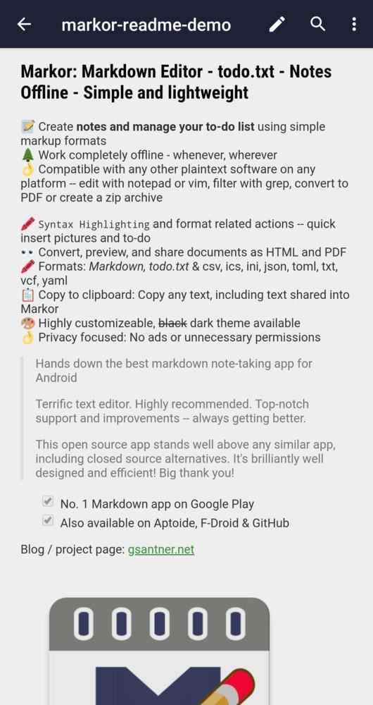 Markor screenshot