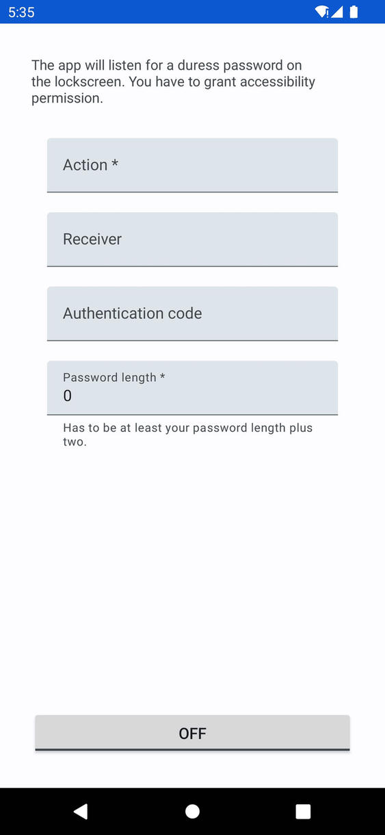 Duress screenshot