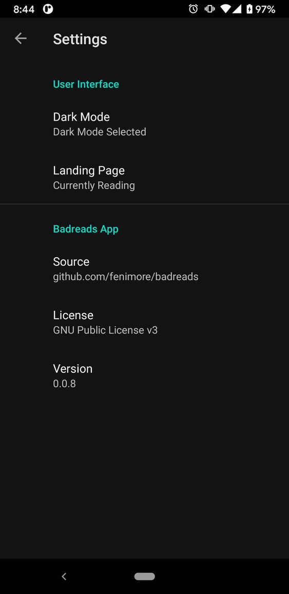 Badreads screenshot