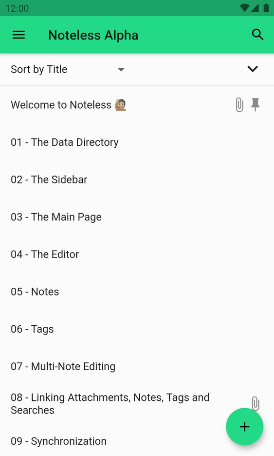 Noteless screenshot