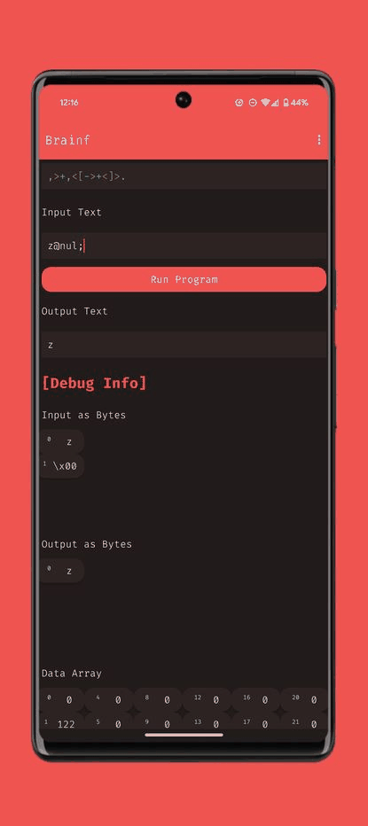 Brainf screenshot