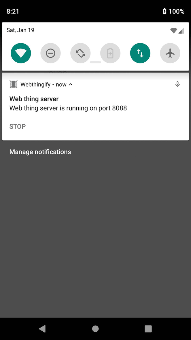 Webthingify screenshot