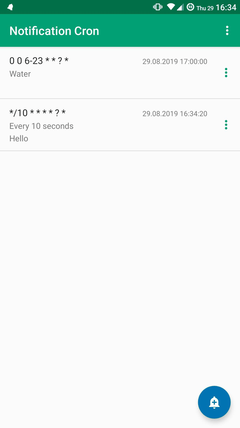 Notification Cron screenshot