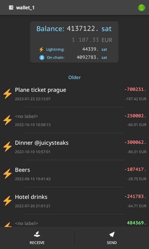 Electrum Bitcoin Wallet screenshot
