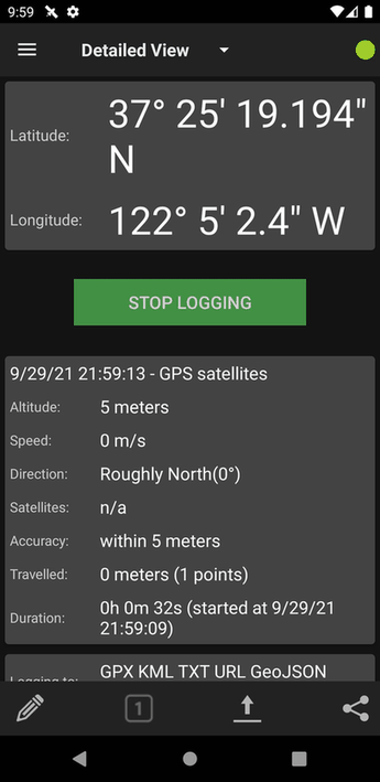 GPSLogger screenshot