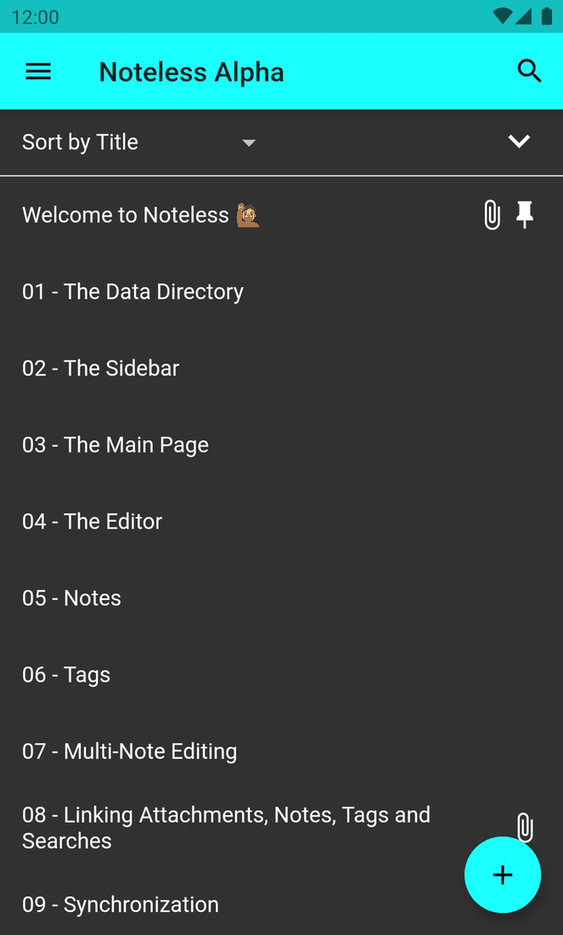 Noteless screenshot