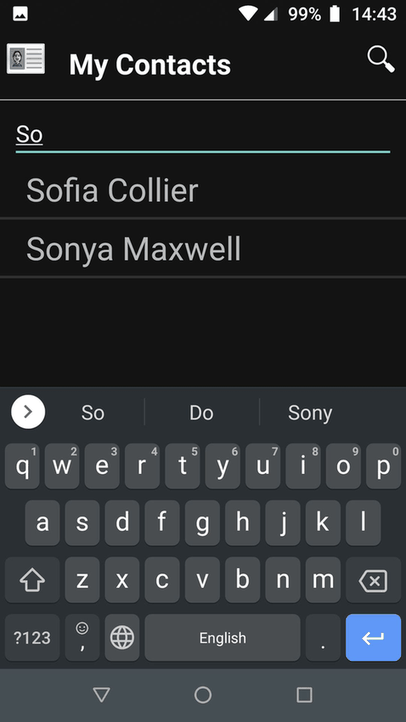 Contacts screenshot