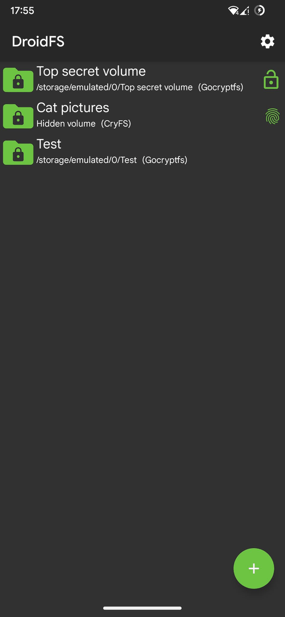 DroidFS screenshot