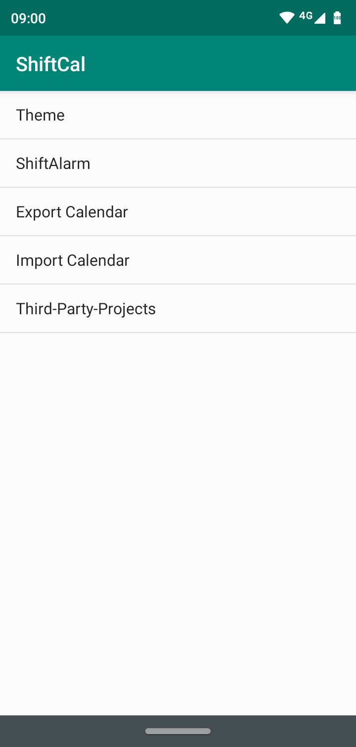 ShiftCal screenshot