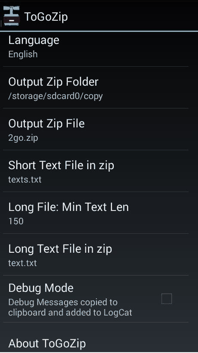 ToGoZip screenshot