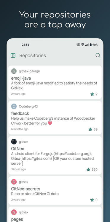 GitNex for Forgejo and Gitea screenshot