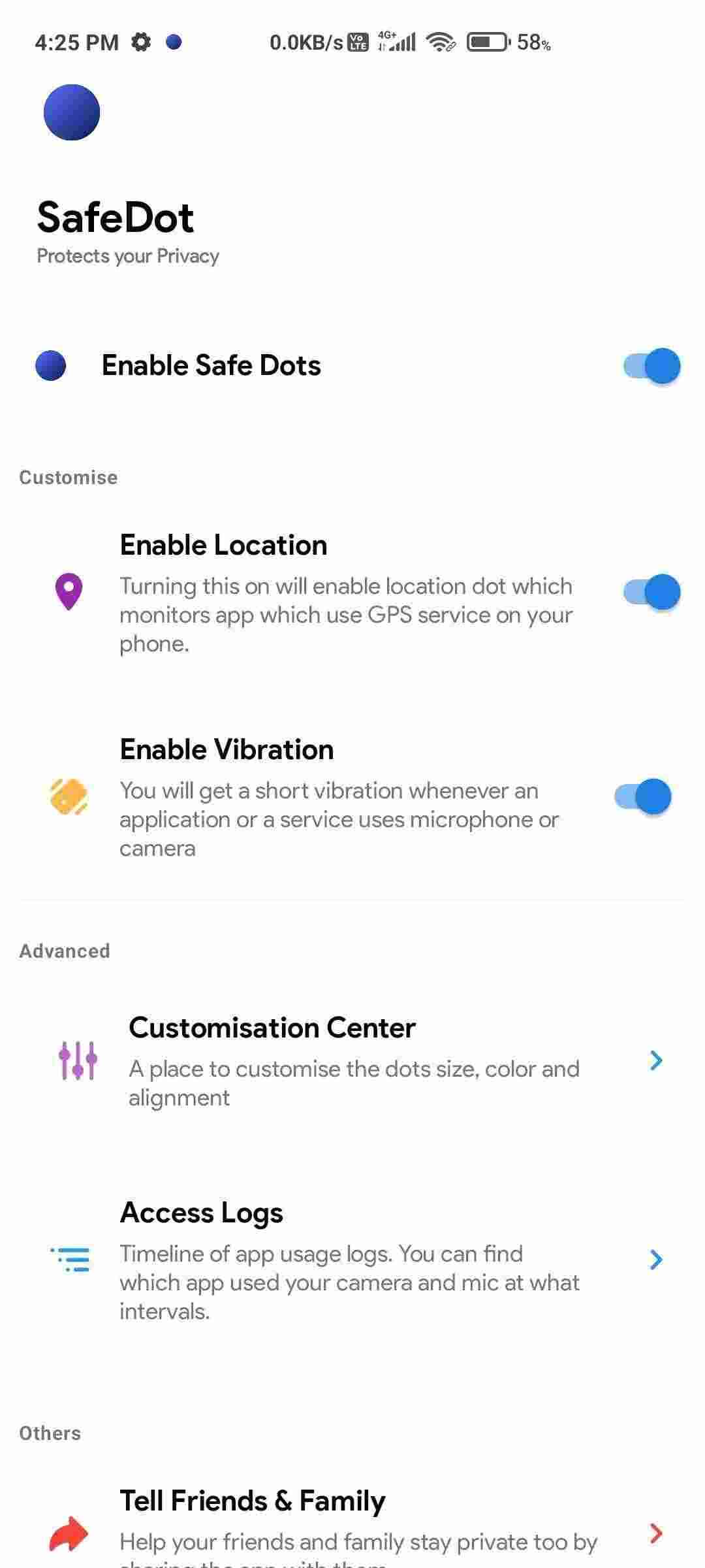 SafeDot screenshot
