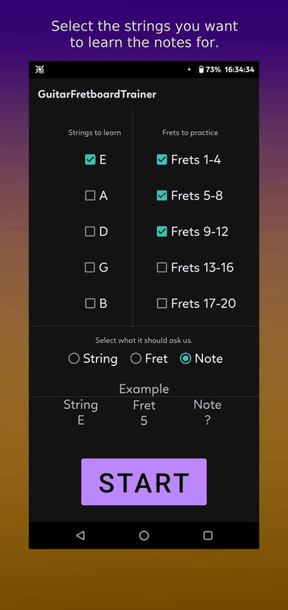 GuitarFretboardTrainer screenshot
