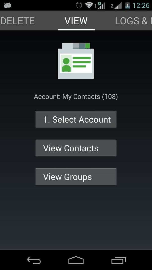 Contacts Import screenshot