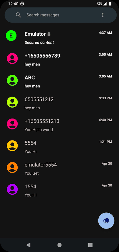 Deku SMS screenshot