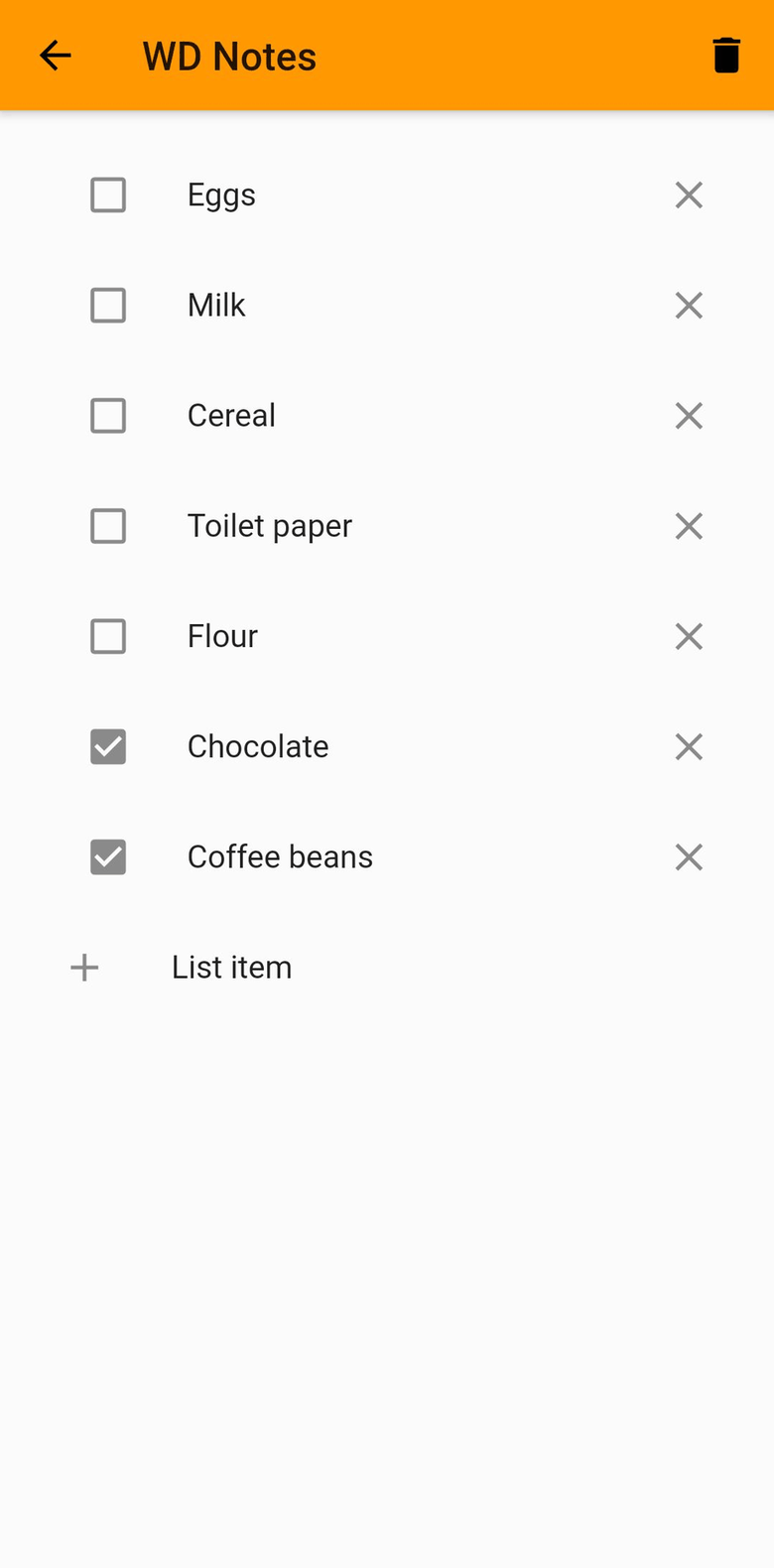 WD Notes screenshot