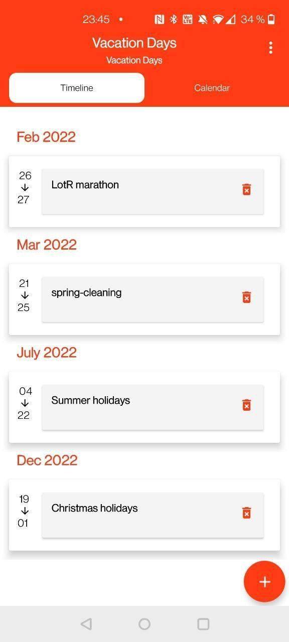Vacation Days screenshot