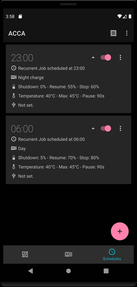 Advanced Charging Controller (ACCA) screenshot