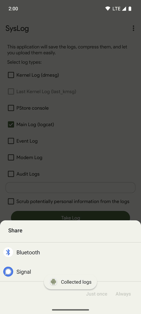 SysLog screenshot