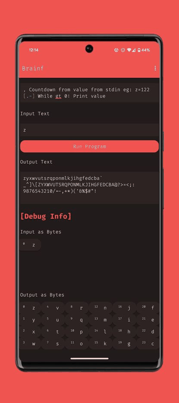 Brainf screenshot