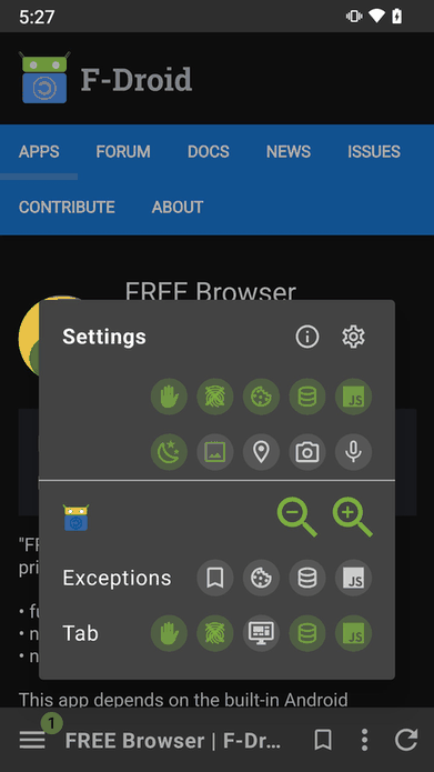 FREE Browser screenshot