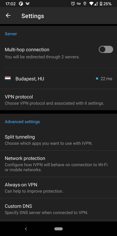 IVPN screenshot