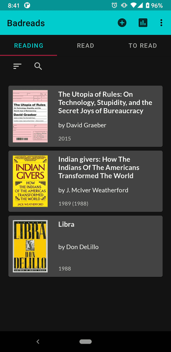 Badreads screenshot