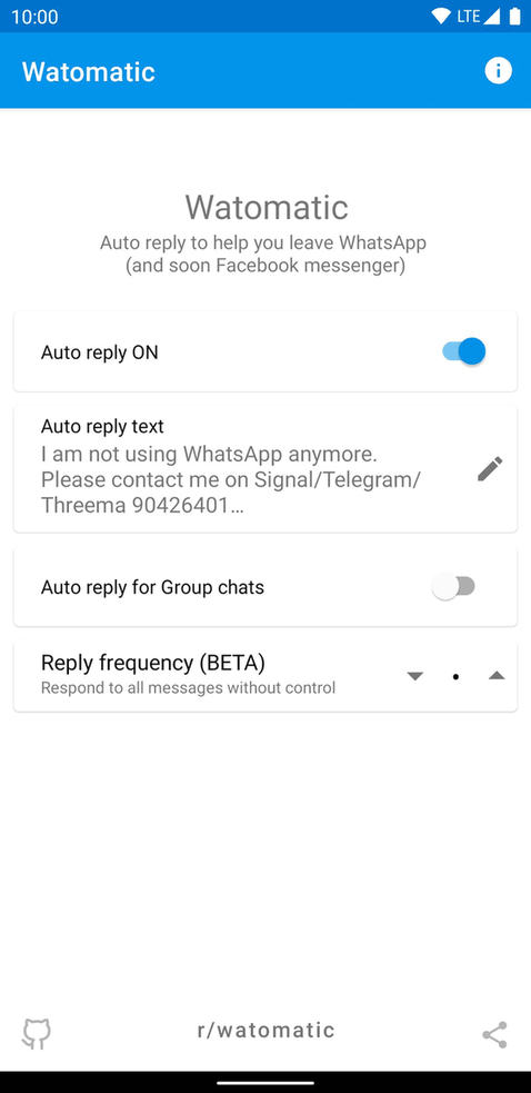 Watomatic screenshot