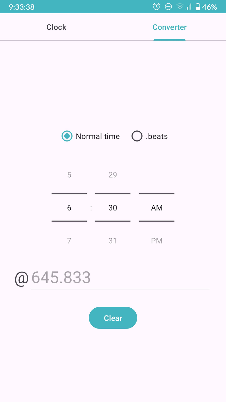 Swatch .beat clock screenshot