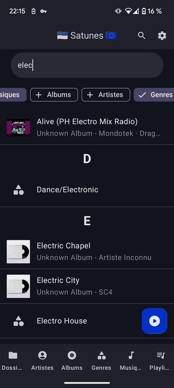 Satunes screenshot