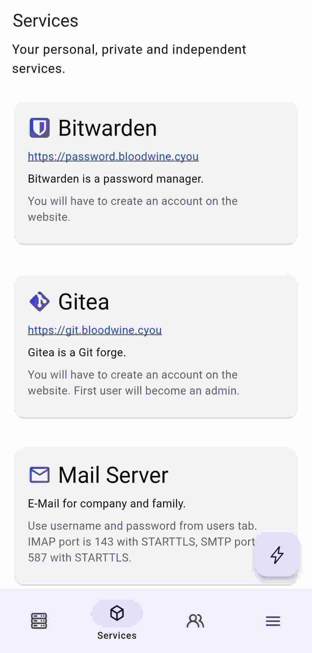 SelfPrivacy screenshot