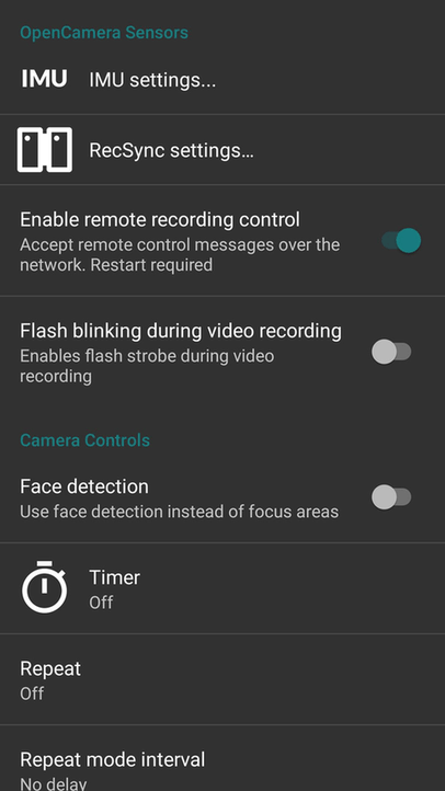OpenCamera Sensors screenshot