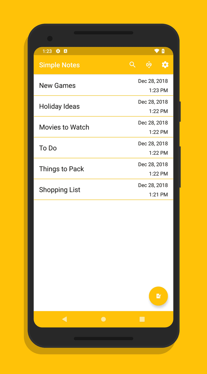 Simple Material Notes screenshot