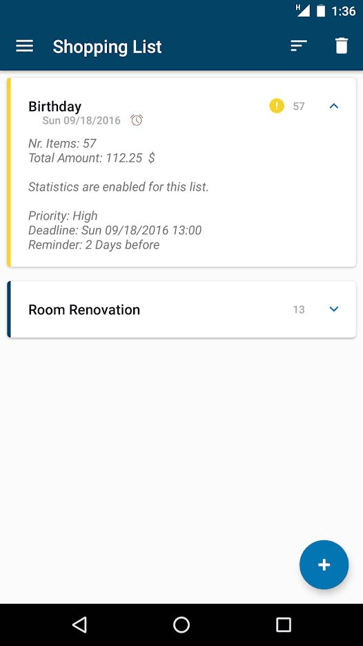 Shopping List screenshot