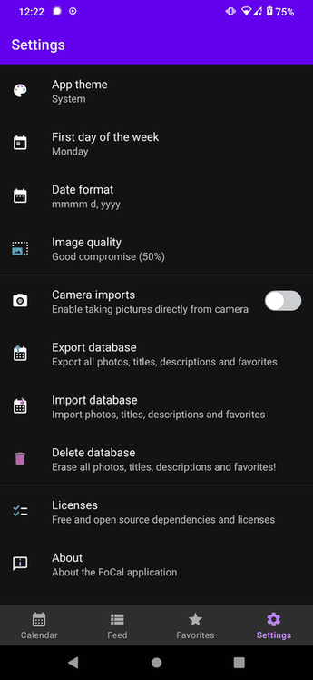 FoCal screenshot