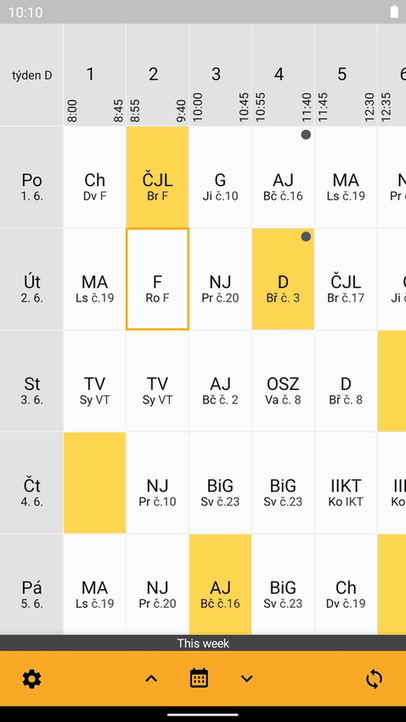 Better Schedule (Bakaláři) screenshot