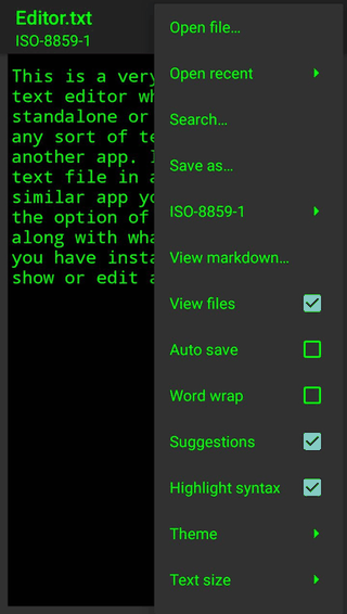 Editor screenshot