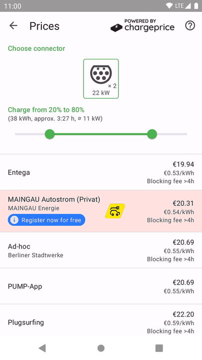EVMap screenshot
