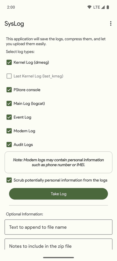 SysLog screenshot