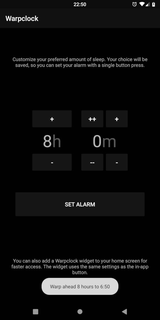 Warpclock screenshot