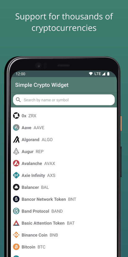 Simple Crypto Widget screenshot