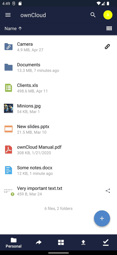ownCloud screenshot